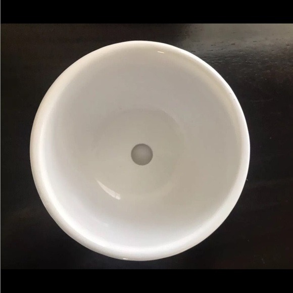 Flower Pot 4 Inch Cylinder Ceramic with connected saucer White (1 Pot) New - Picture 4 of 4